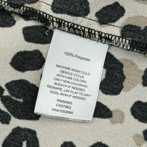 Halogen Women's XL Leopard‎ Print Cap Sleeve Top Blouse - Picture 4 of 6